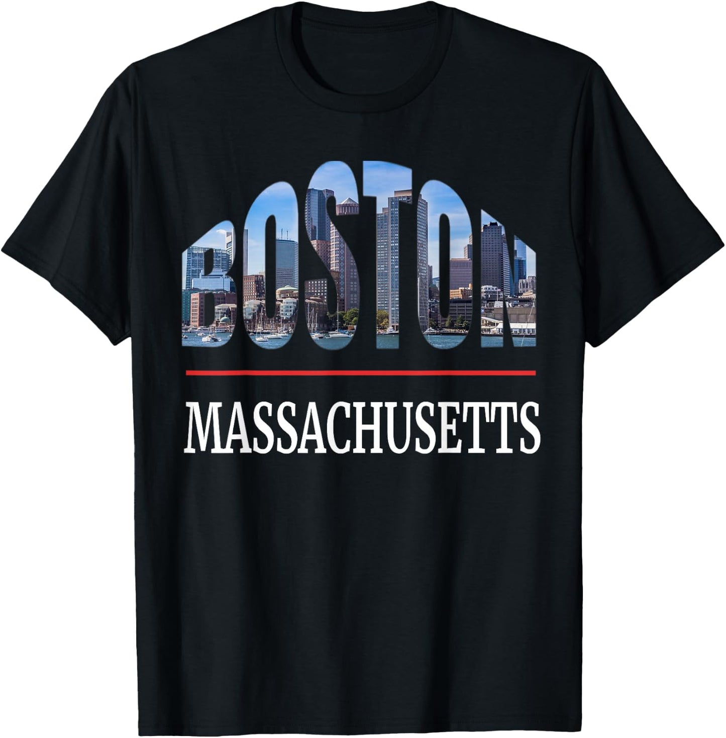 Boston Massachusetts City Photography Vacation Souvenir T-Shirt - T-Shirt | Black