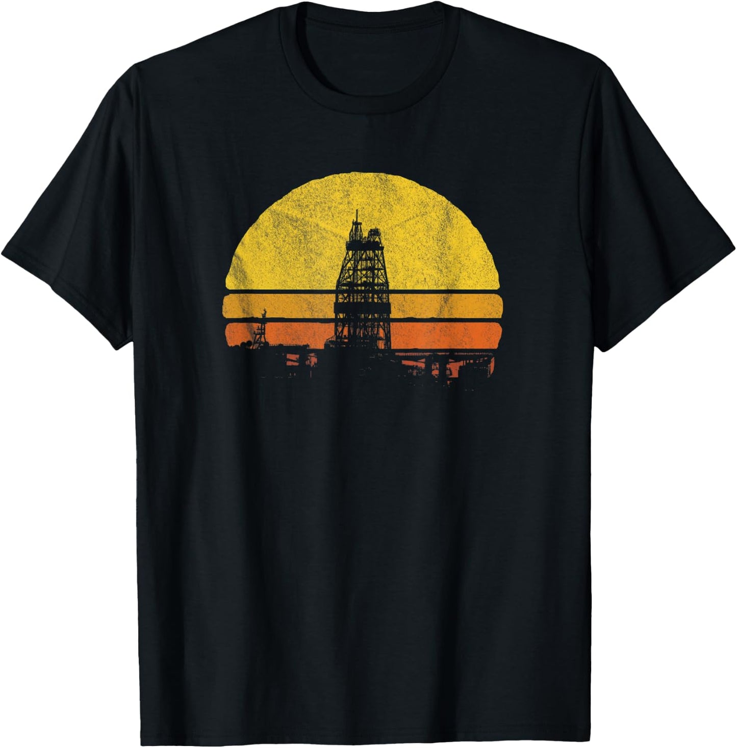 Oil Rig Worker T Shirt Oilfield Man Workers Gift American T-Shirt - T-Shirt | Black