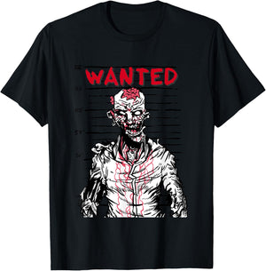 "Scary zombie wanted on Halloween" for horror movie fan T-Shirt - T-Shirt | Black