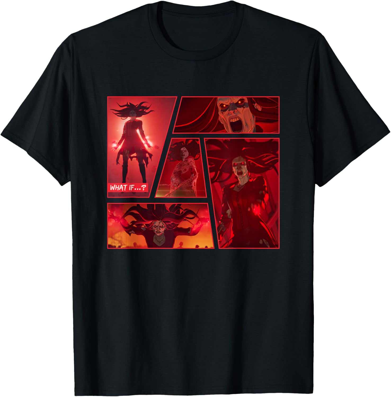 Marvel What IF...? Zombie Wanda Maximoff Panel T-Shirt - T-Shirt | Black