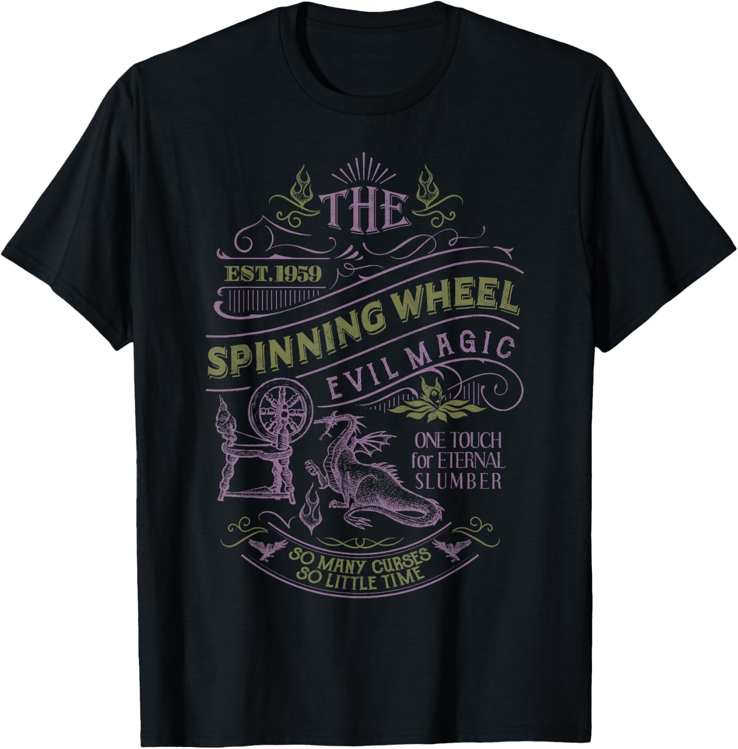 Disney Sleeping Beauty The Spinning Wheel Poster T-Shirt - T-Shirt | Black