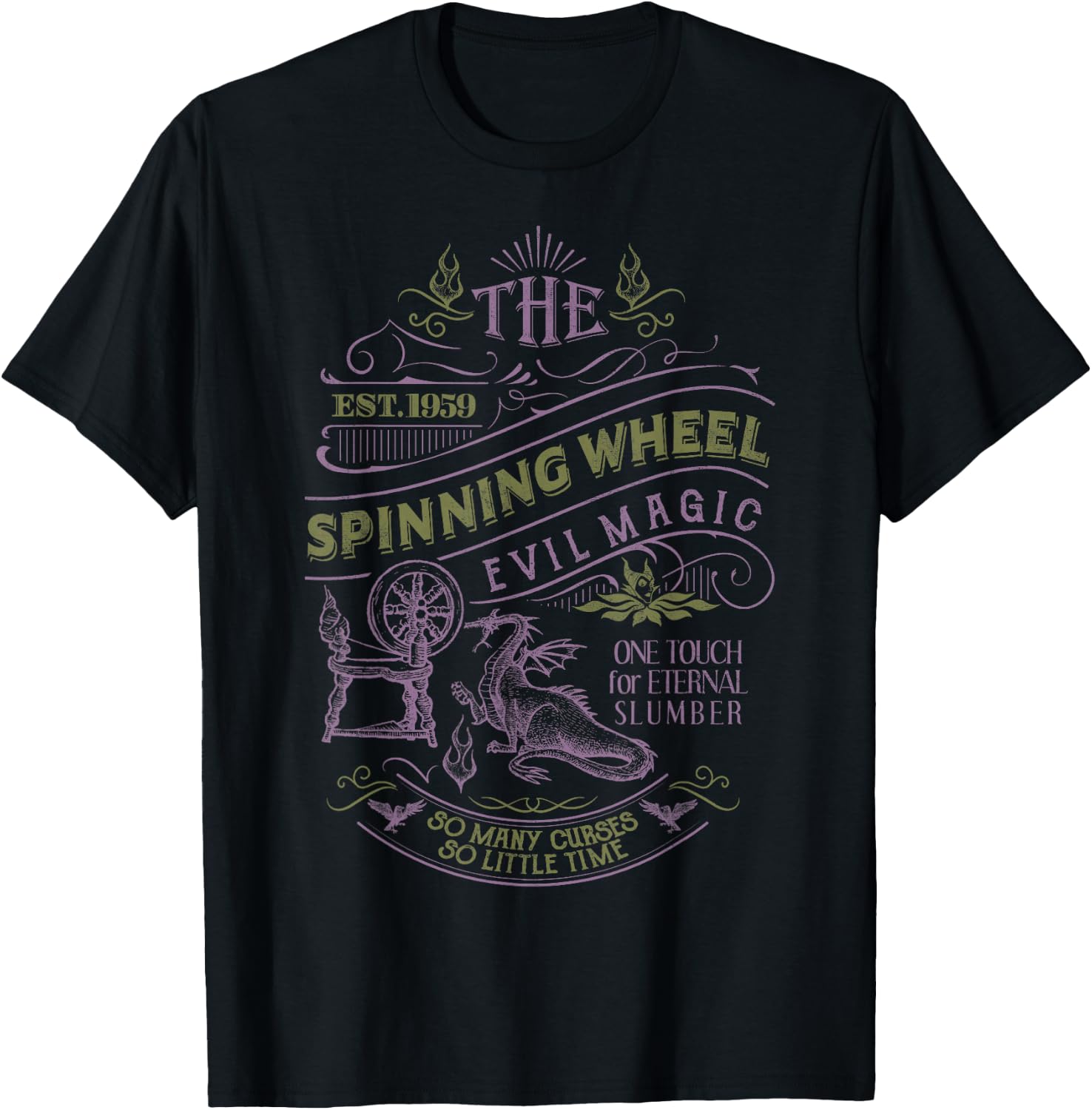 Disney Sleeping Beauty The Spinning Wheel Poster T-Shirt - T-Shirt | Black