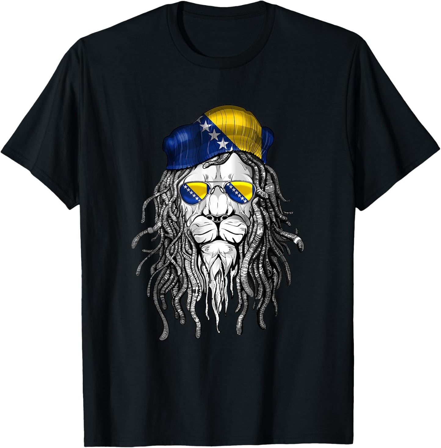 Bosnian and Herzegovinian Flag Biker Bosnia Herzegovina T-Shirt - T-Shirt | Black