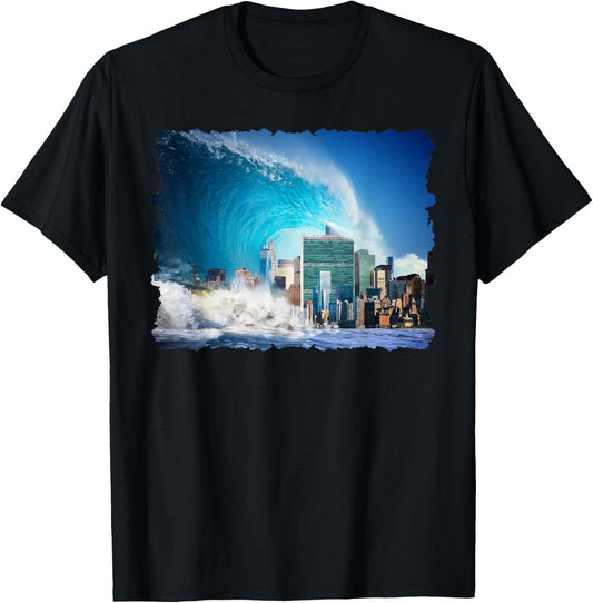 Tsunami Apocalypse New York Cool Gift T-Shirt - T-Shirt | Black