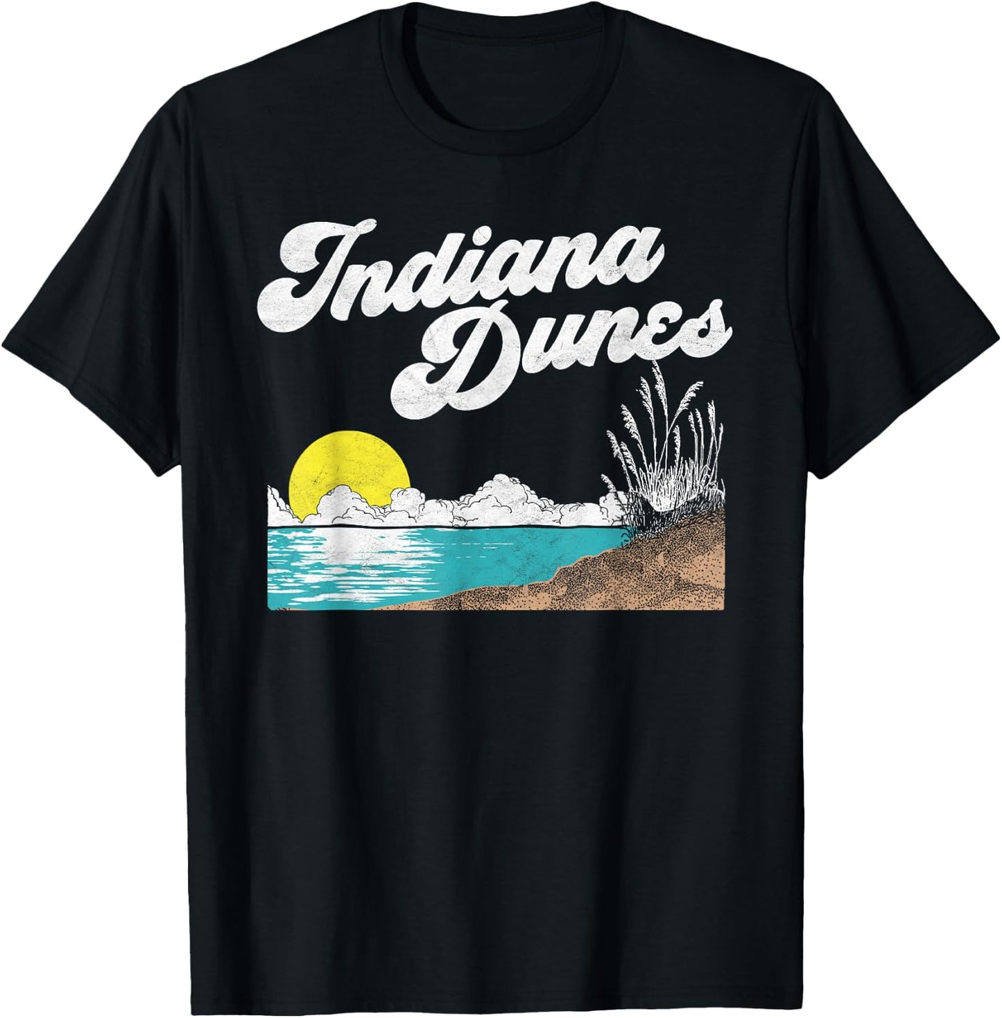 Indiana Dunes National Park Retro Vintage 80's T-Shirt - T-Shirt | Black