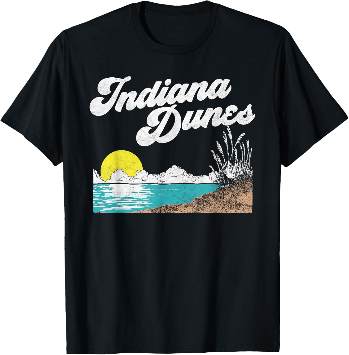 Indiana Dunes National Park Retro Vintage 80's T-Shirt - T-Shirt | Black