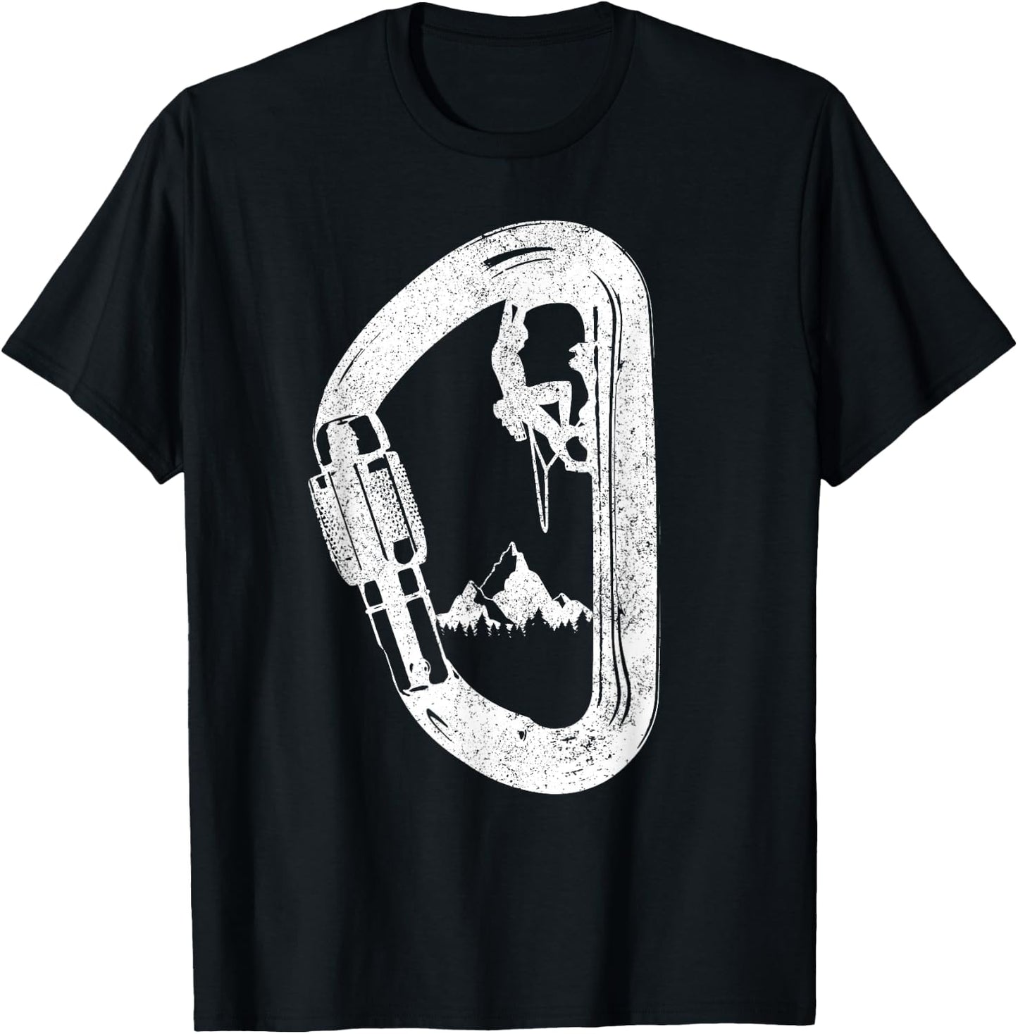 Rock Climbing Carabiner Mountaineering Climber T-Shirt - T-Shirt | Black
