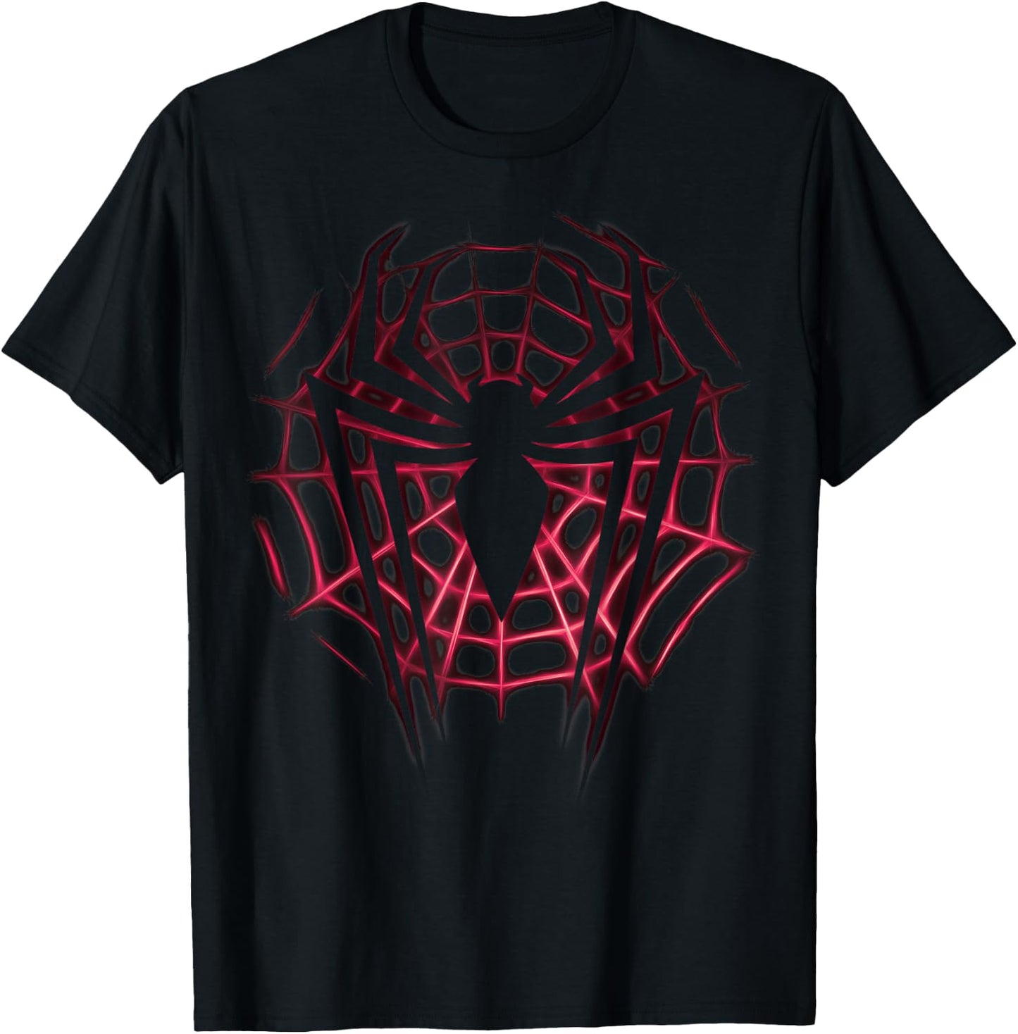 Marvel Spider-Man Silhouetted Long-Legged Logo Web Glow T-Shirt - T-Shirt | Black