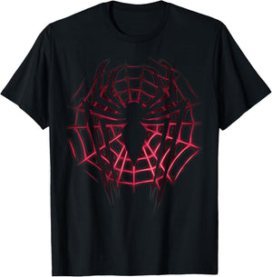 Marvel Spider-Man Silhouetted Long-Legged Logo Web Glow T-Shirt - T-Shirt | Black