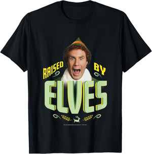 Kids Elf Buddy Raised By Elves Screaming Portrait T-Shirt - T-Shirt | Black