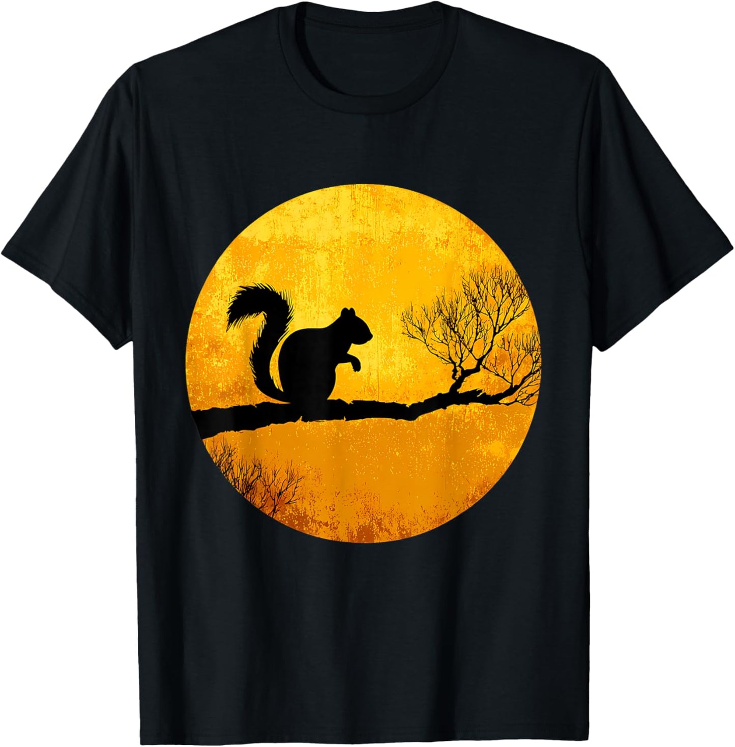 Squirrel Animal Art Portrait Wildlife Forest Squirrel Lover T-Shirt - T-Shirt | Black