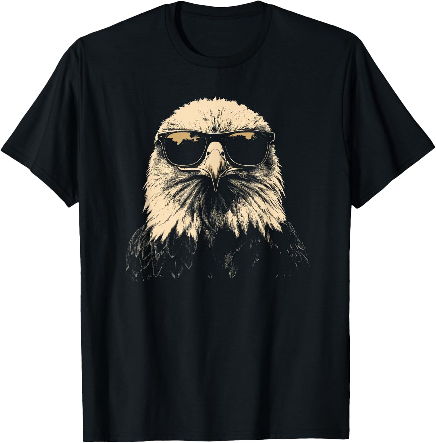 American Bald Eagle Sunglasses Wildlife Patriotic Graphic T-Shirt - T-Shirt | Black