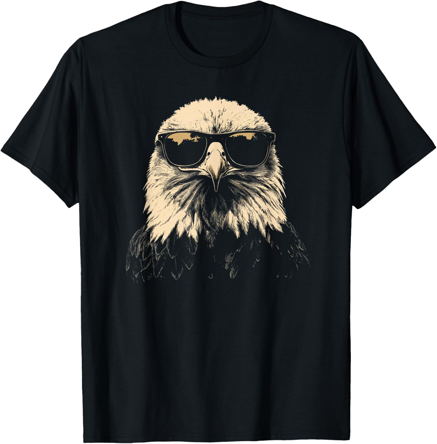American Bald Eagle Sunglasses Wildlife Patriotic Graphic T-Shirt - T-Shirt | Black
