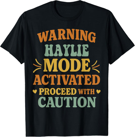 HAYLIE Personalized Women's Gift Custom HAYLIE T-Shirt - T-Shirt | Black