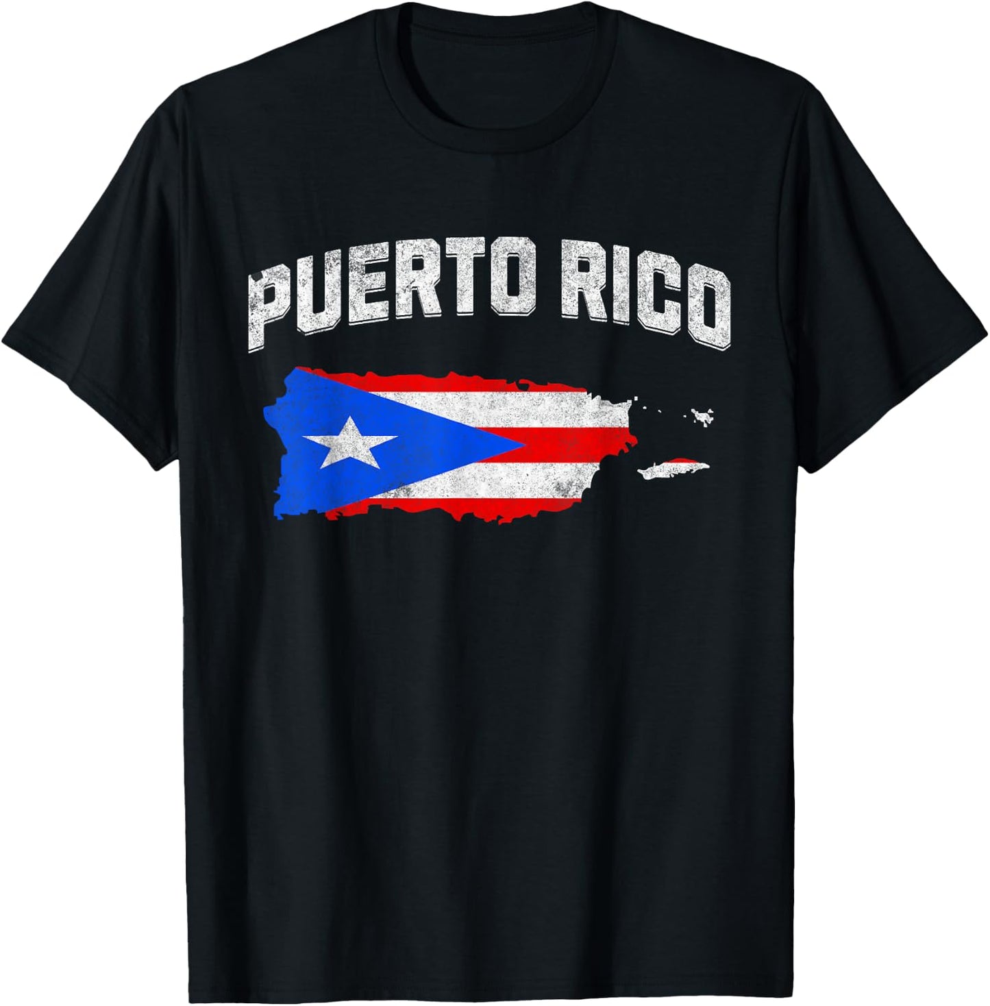 Boricua Puerto Rican Puerto Rico Map PR Flag Pride Vintage T-Shirt - T-Shirt | Black
