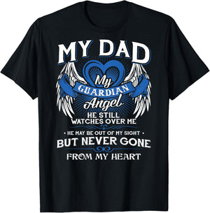 My Guardian Angel My Dad He Still Watches Over Me Angel T-Shirt - T-Shirt | Black