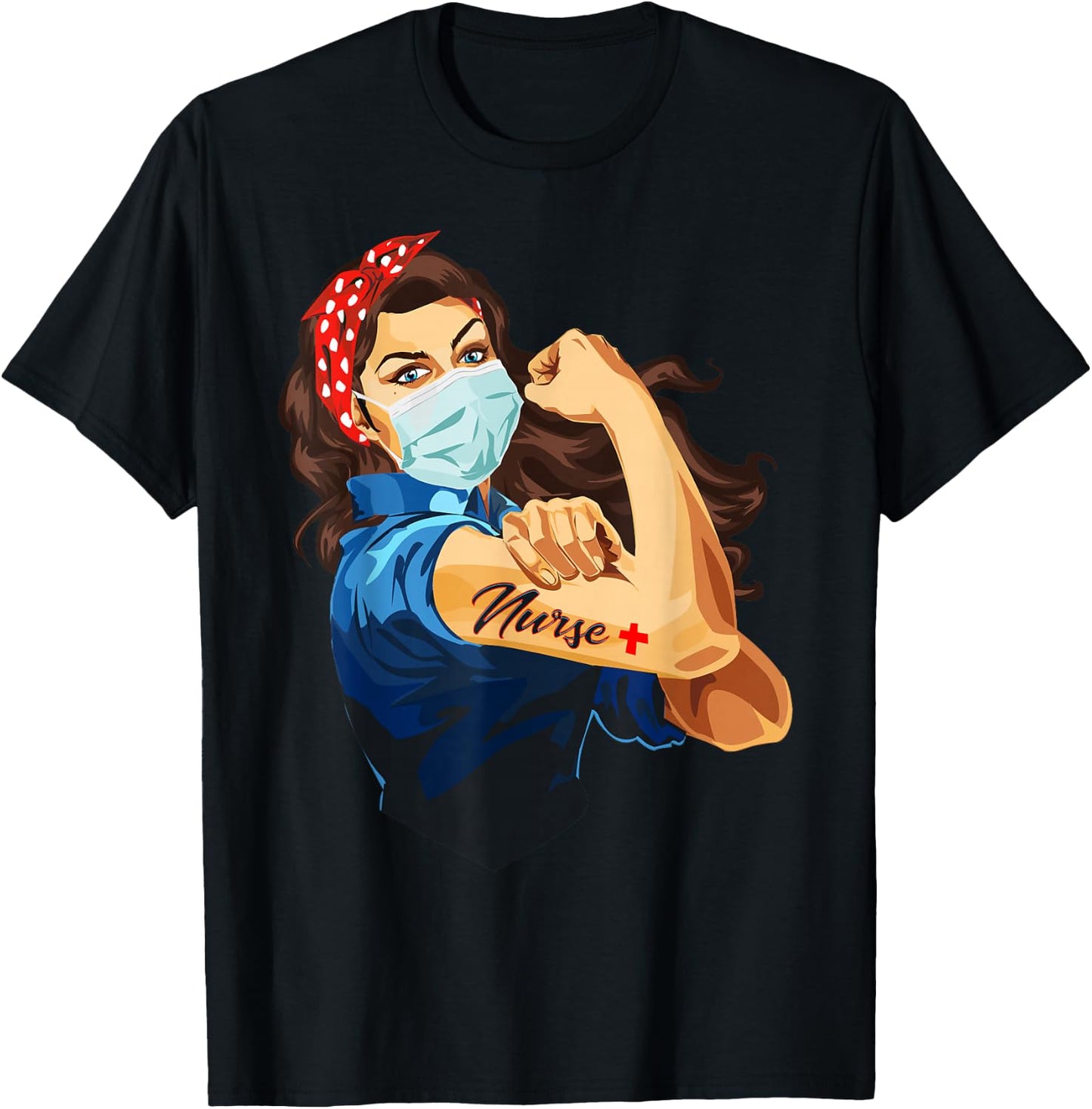 Rosie The Riveter - Woman Nurse T-Shirt - T-Shirt | Black