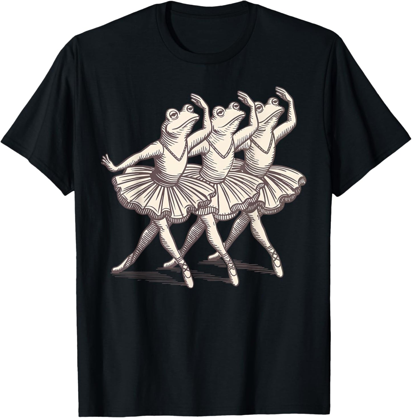Retro Frogs Ballet Dancer Dance Women Girls Ballerina Frog T-Shirt - T-Shirt | Black