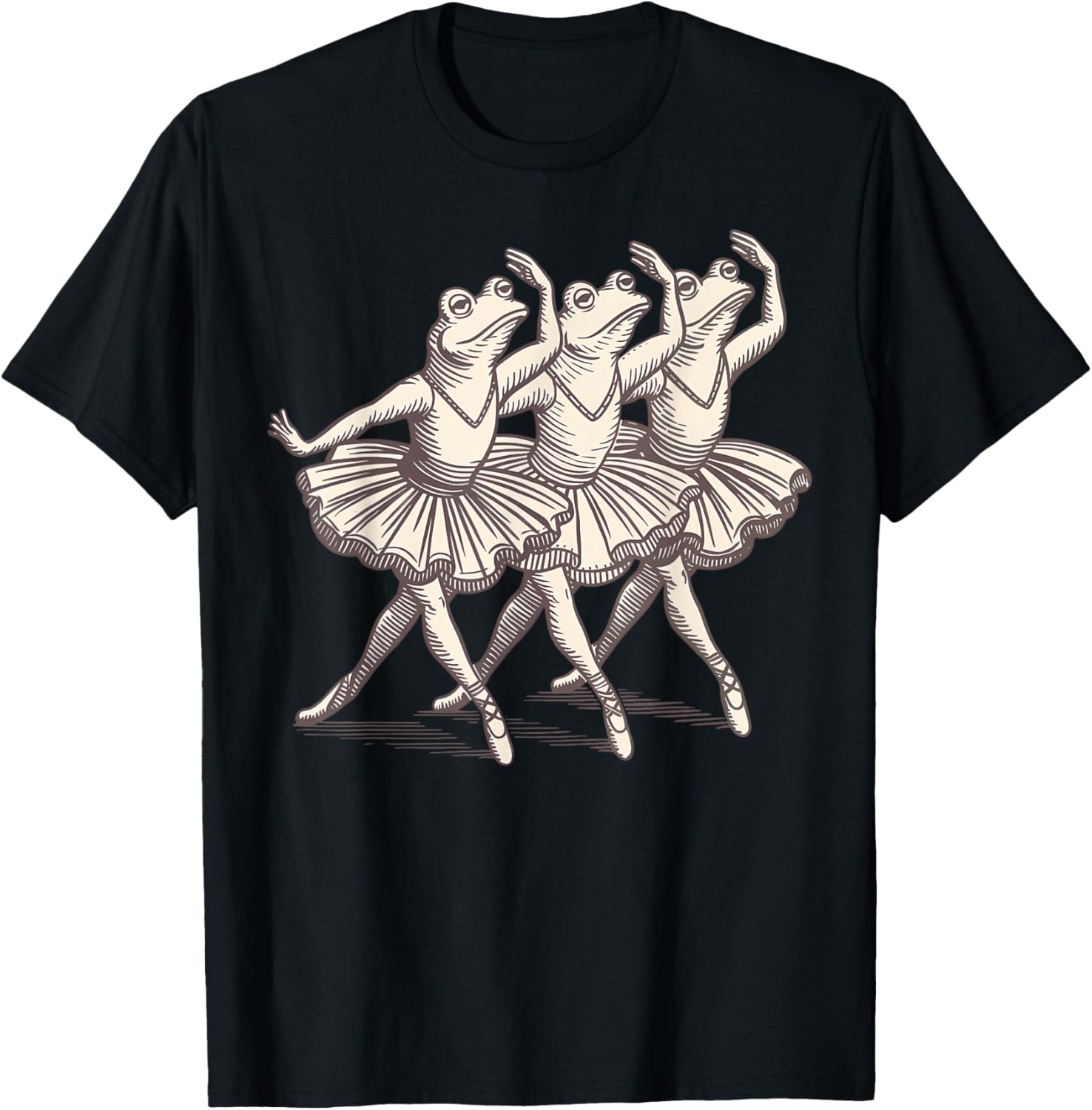 Retro Frogs Ballet Dancer Dance Women Girls Ballerina Frog T-Shirt - T-Shirt | Black