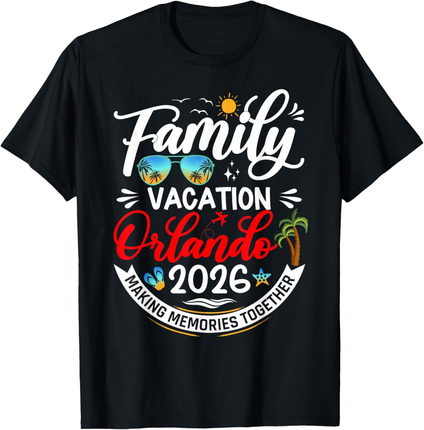 Family Vacation Orlando 2026 Matching Vacation 2026 T-Shirt - T-Shirt | Black