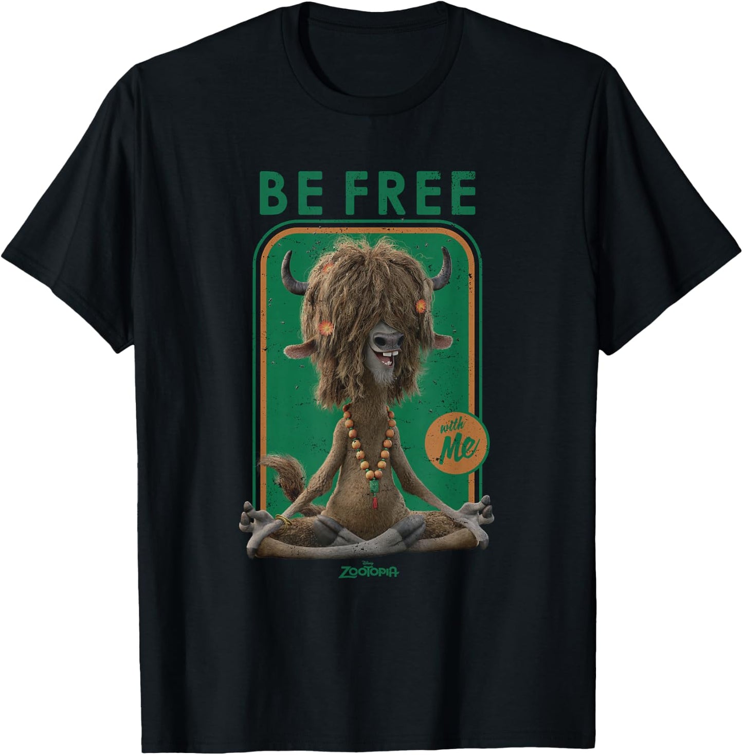 Disney Zootopia Yax the Yak Be Free With Me T-Shirt - T-Shirt | Black