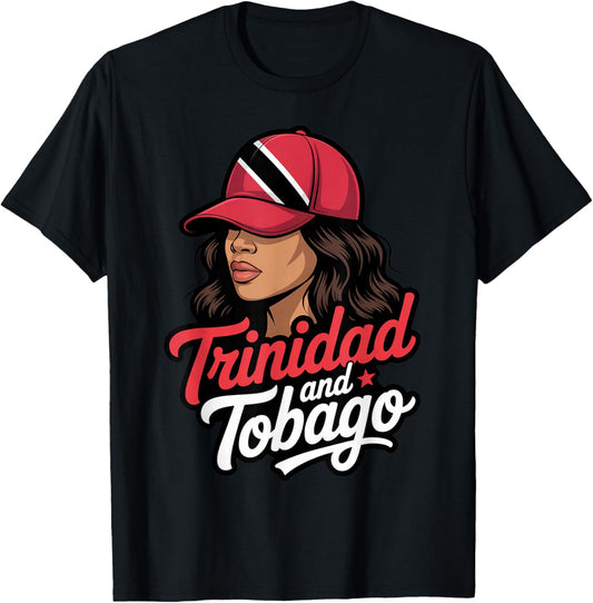 Women Trinidad and Tobago Flag Roots Girl Trinidadian T-Shirt - T-Shirt | Black
