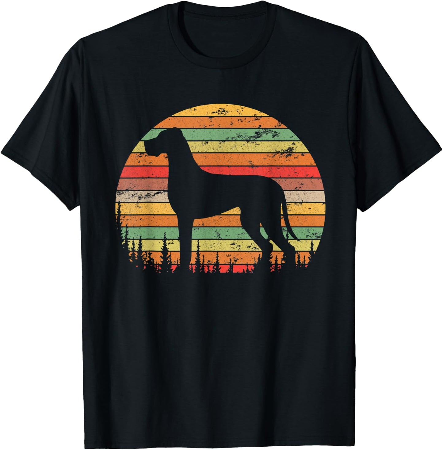 Vintage Retro Shirt Great Dane Dog Women Kid T-Shirt - T-Shirt | Black