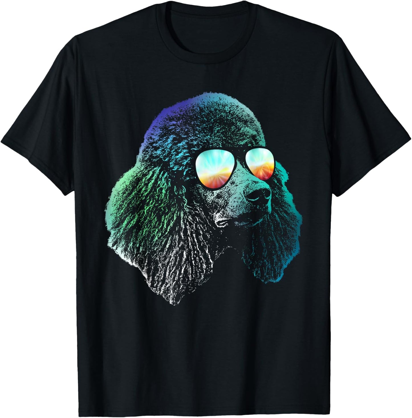 Disco Groovy Poodle Dog Gift T-Shirt - T-Shirt | Black