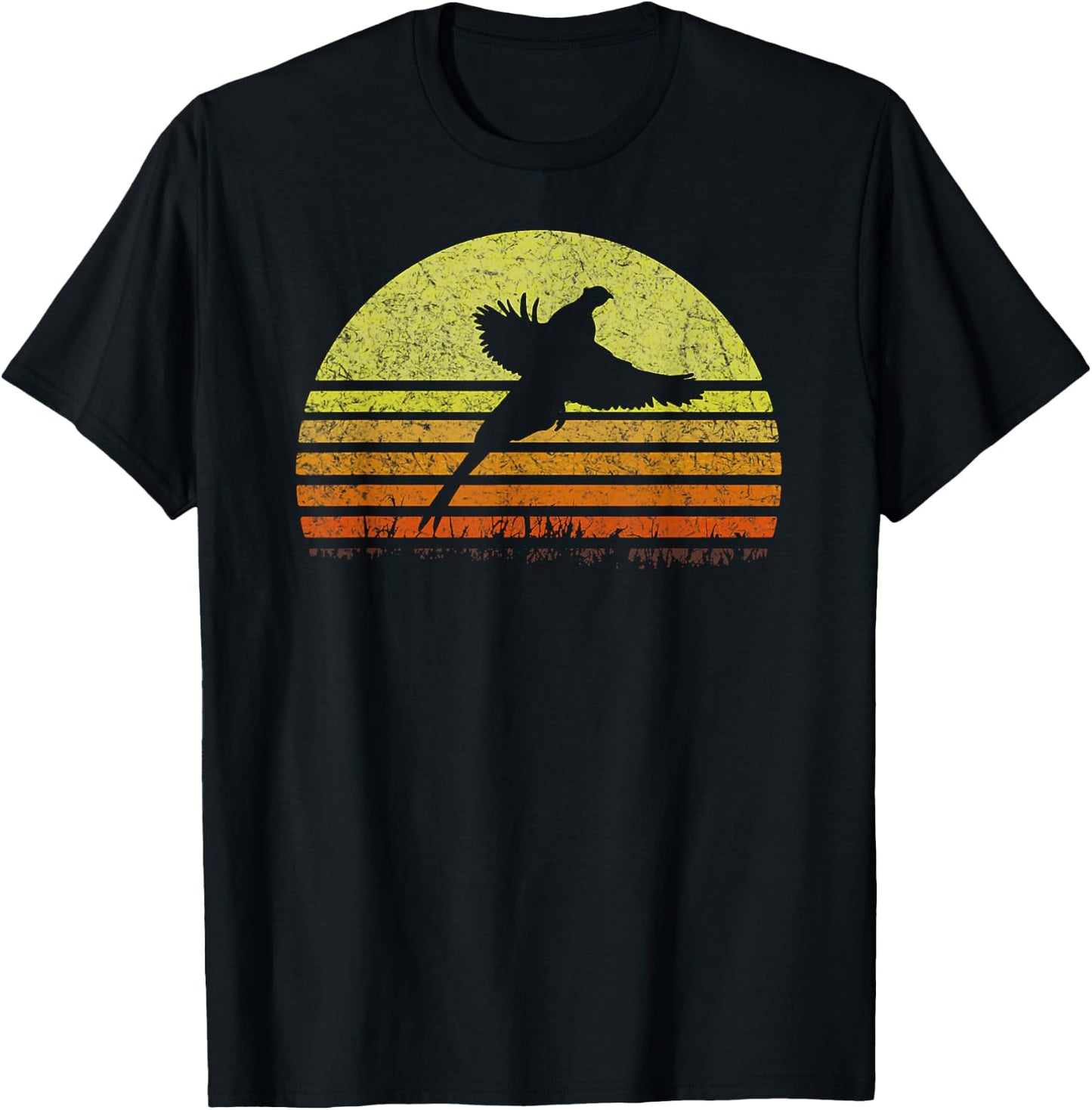 Pheasant Hunting South Dakota Upland Bird Game Hunter Retro T-Shirt - T-Shirt | Black