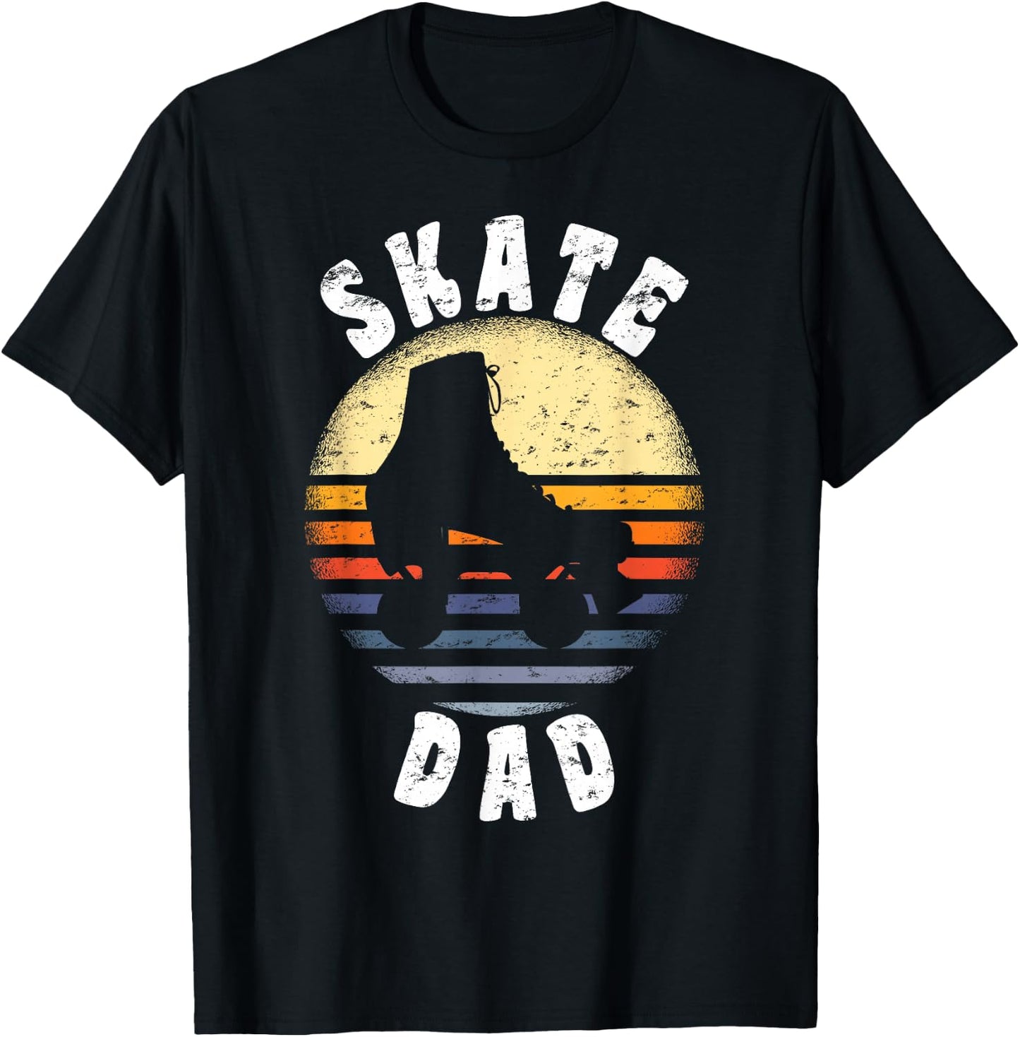 Roller Skate Dad Shirt Vintage Rollerskate Father Gift T-Shirt - T-Shirt | Black