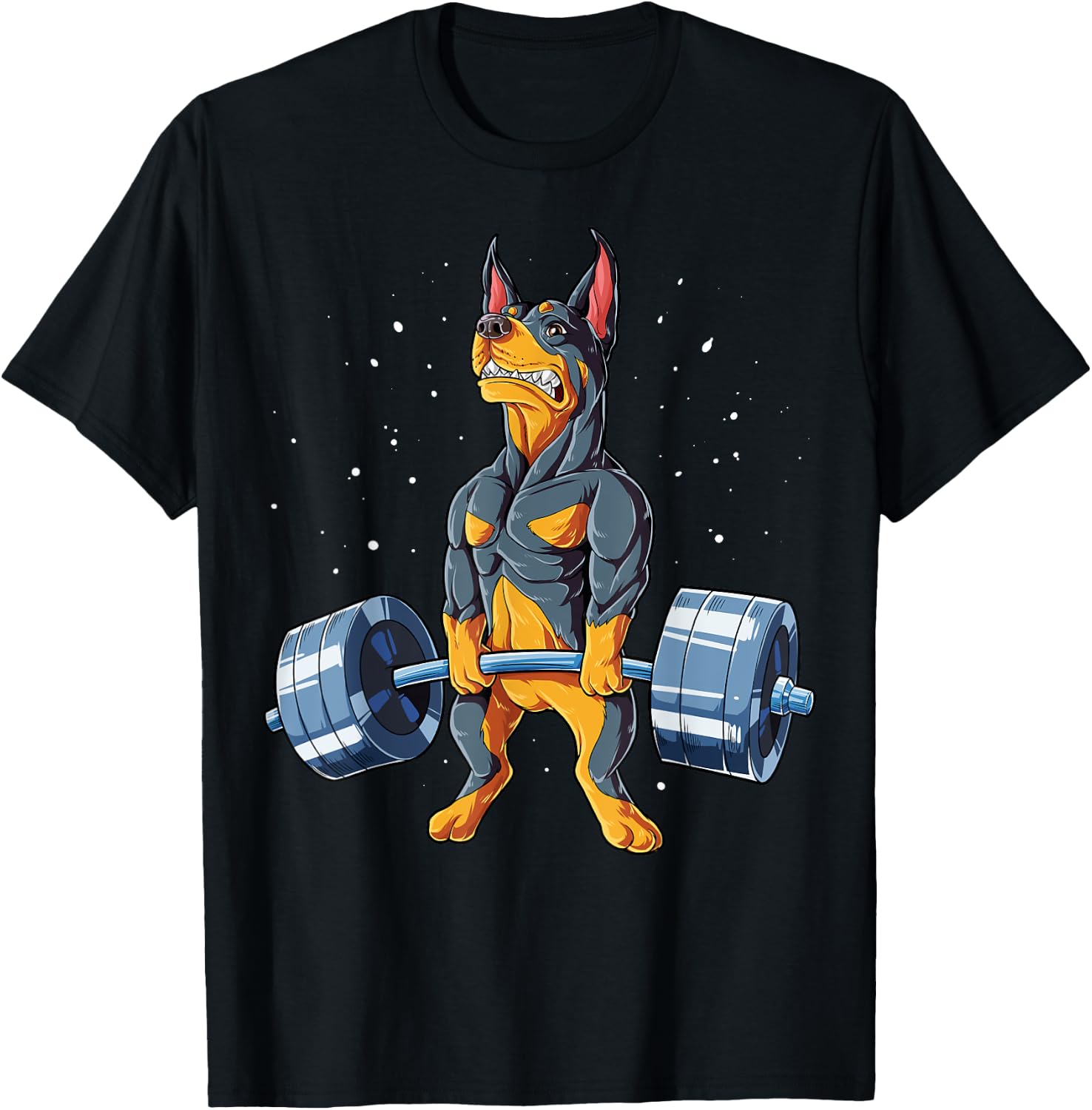 Doberman Weightlifting Funny Deadlift Men Fitness Gym Gifts T-Shirt - T-Shirt | Black