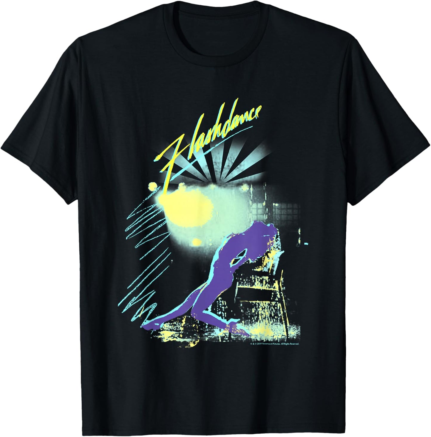 Flashdance Water Drop Silhouette T-Shirt - T-Shirt | Black
