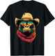 Colorful Cowboy Gorilla in Sunglasses Animal Sunset Western T-Shirt - T-Shirt | Black