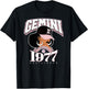 Gemini 1977 Afro Queen Zodiac Birthday Gifts T-Shirt - T-Shirt | Black