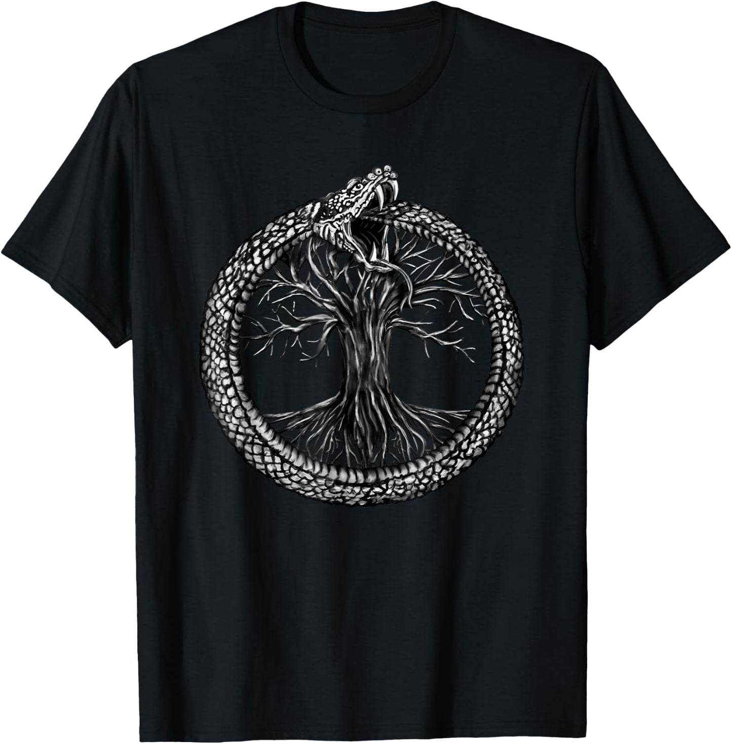 Ouroboros with Tree of Life T-Shirt - T-Shirt | Black