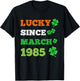 Lucky since March 1985 41 year old Patrick's birthday gifts T-Shirt - T-Shirt | Black
