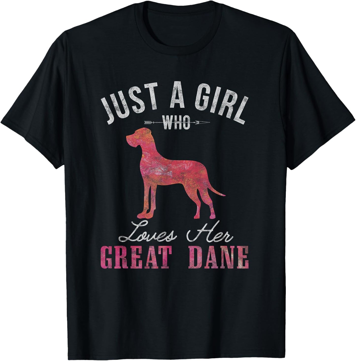 Just A Girl Who Loves Her Great Dane Dog Owner Gift T-Shirt - T-Shirt | Black