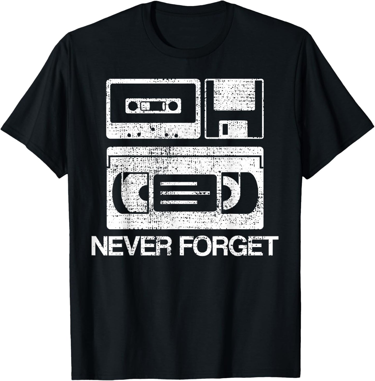 Never Forget Audio Cassette 70s 80s 90s Gift T-Shirt - T-Shirt | Black