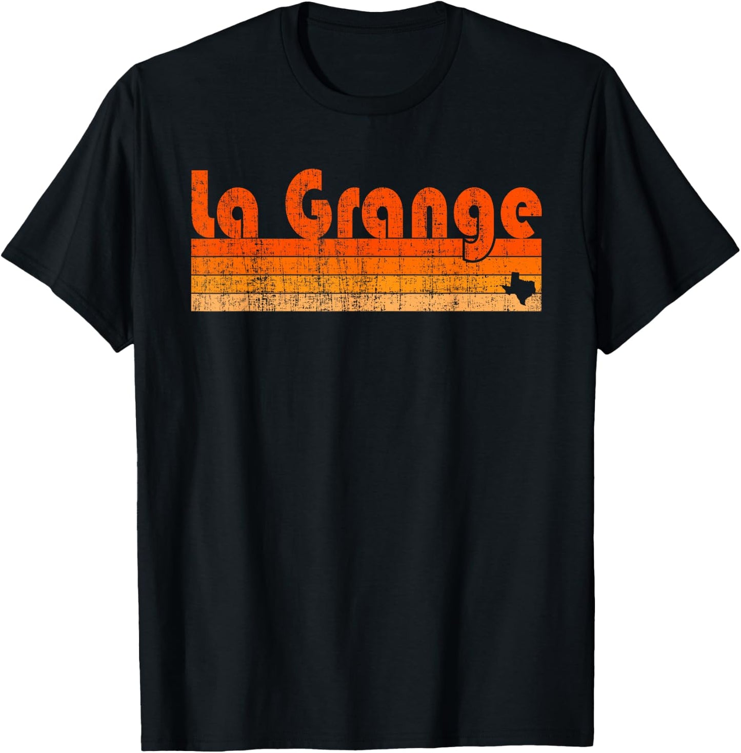 Retro 80s Style La Grange TX T-Shirt - T-Shirt | Black