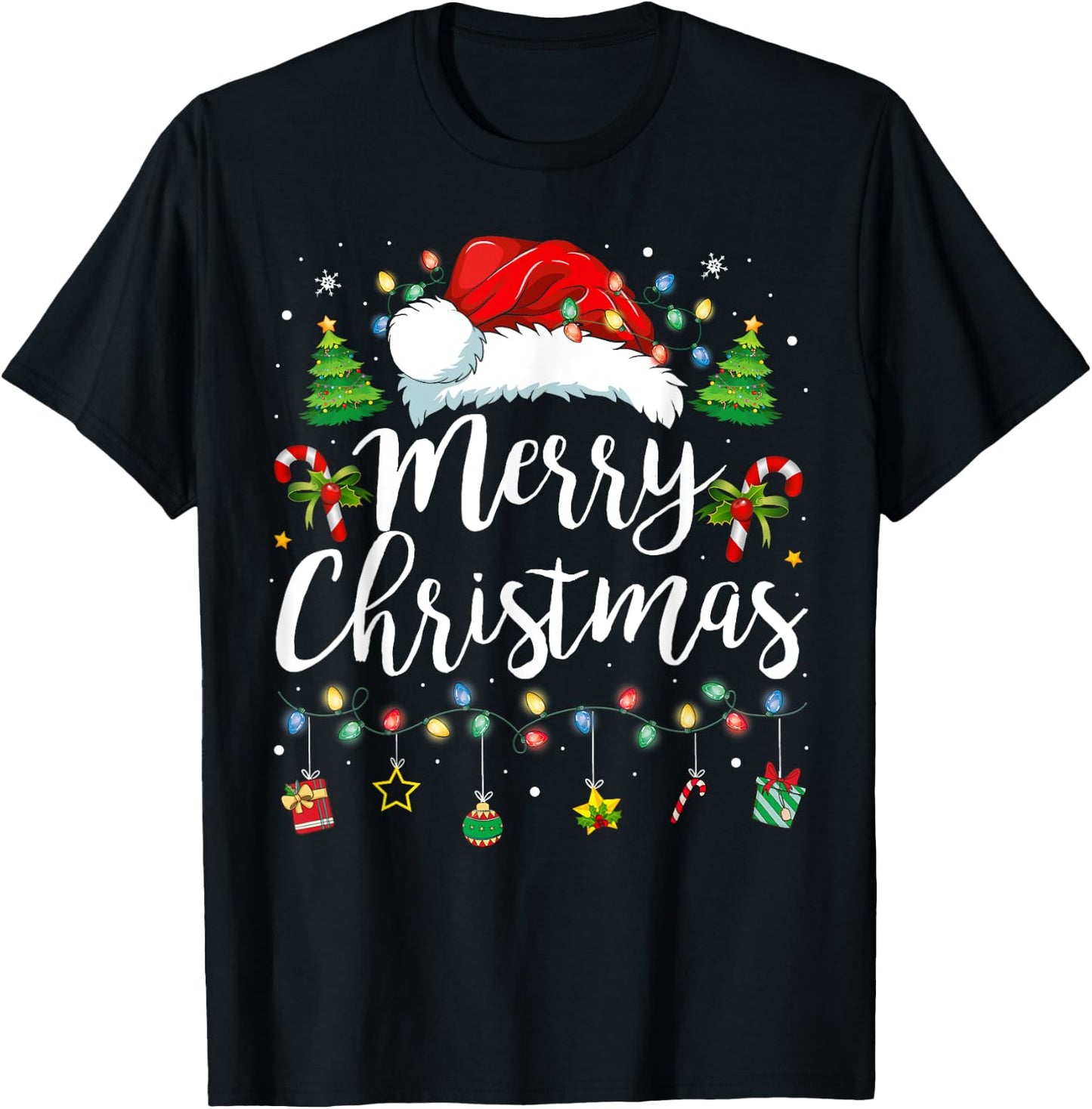 Merry Christmas Family Funny Christmas Women Men Xmas Kids T-Shirt - T-Shirt | Black