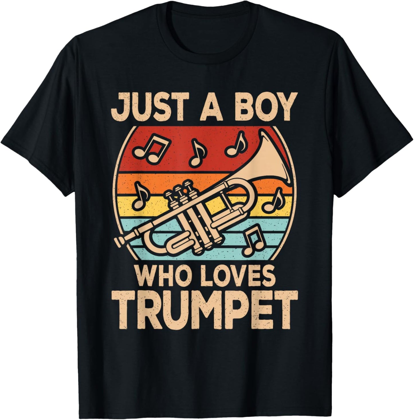 Just A Boy Who Loves Trumpet Funny Trumpeter Boys Kids T-Shirt - T-Shirt | Black
