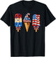 Fourth of July Ice Cream 250 Years Patriotic Popsicle T-Shirt - T-Shirt | Black