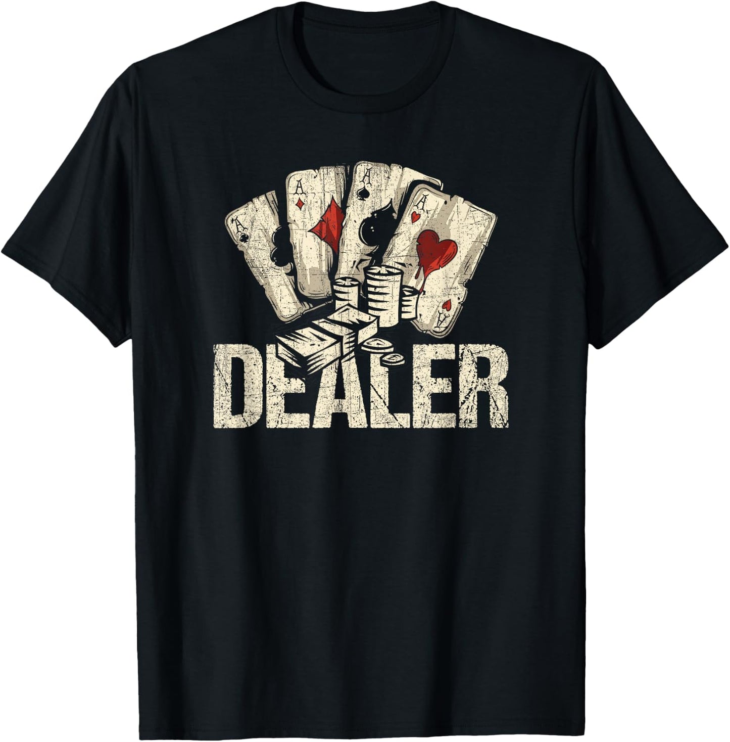 Casino Dealer Funny Poker Player Costume Accessories T-Shirt - T-Shirt | Black