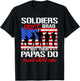 Proud Army Papa Soldiers Don't Brag - Military Grandpa Gifts T-Shirt - T-Shirt | Black