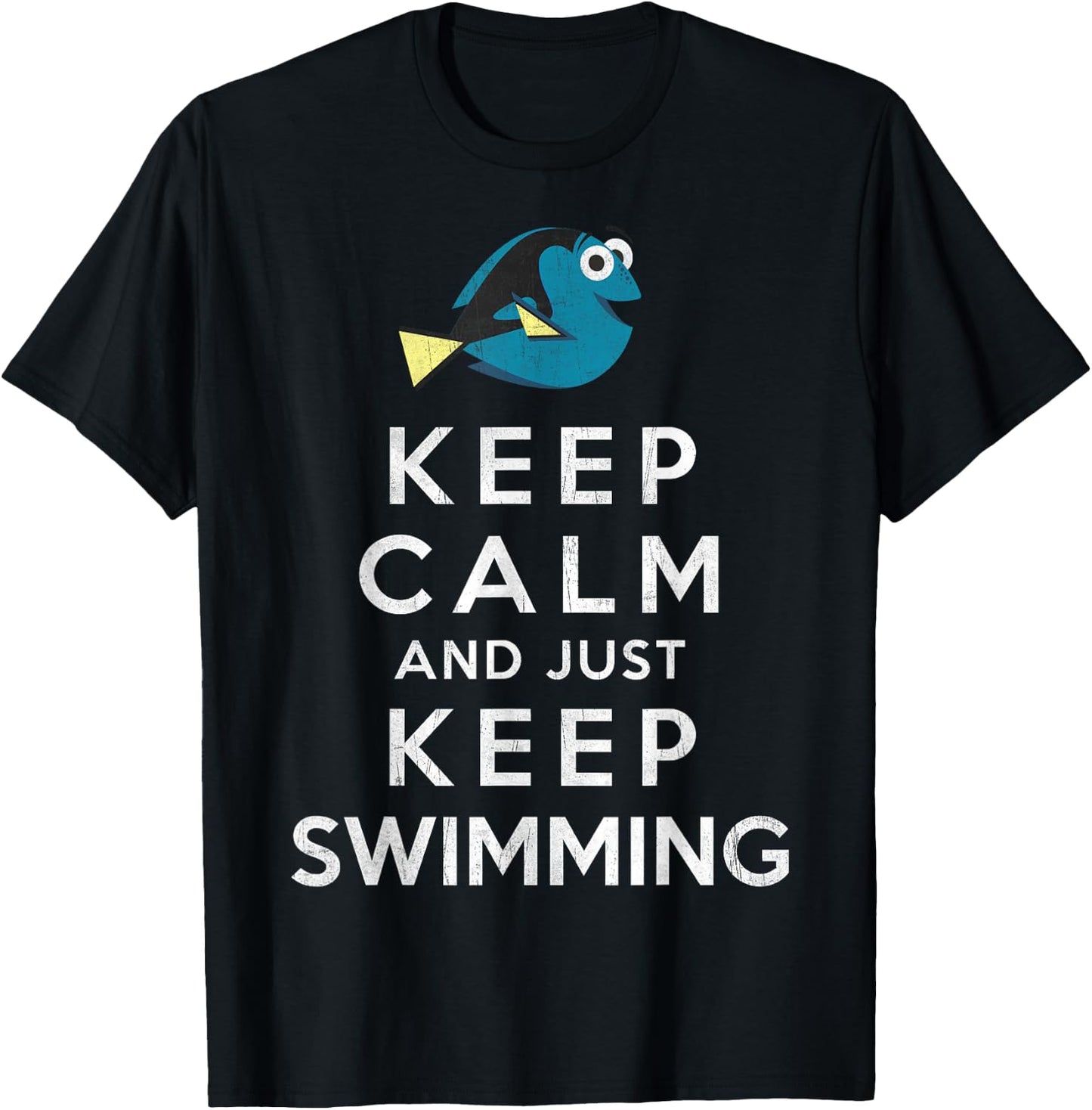 Disney Pixar Finding Dory Keep Calm And Just Keep Swimming T-Shirt - T-Shirt | Black