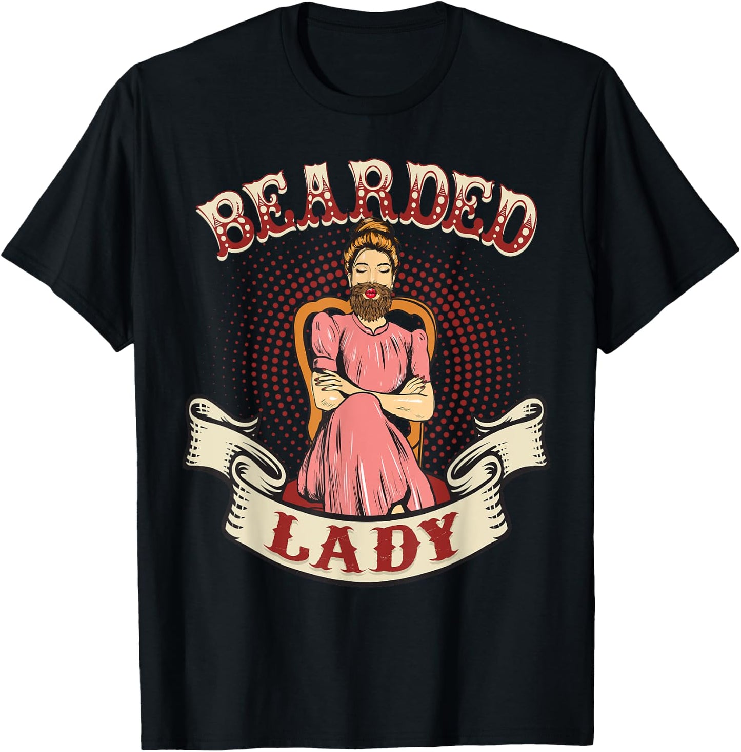 Bearded Lady - Vintage Circus Bearded Lady Costume T-Shirt - T-Shirt | Black