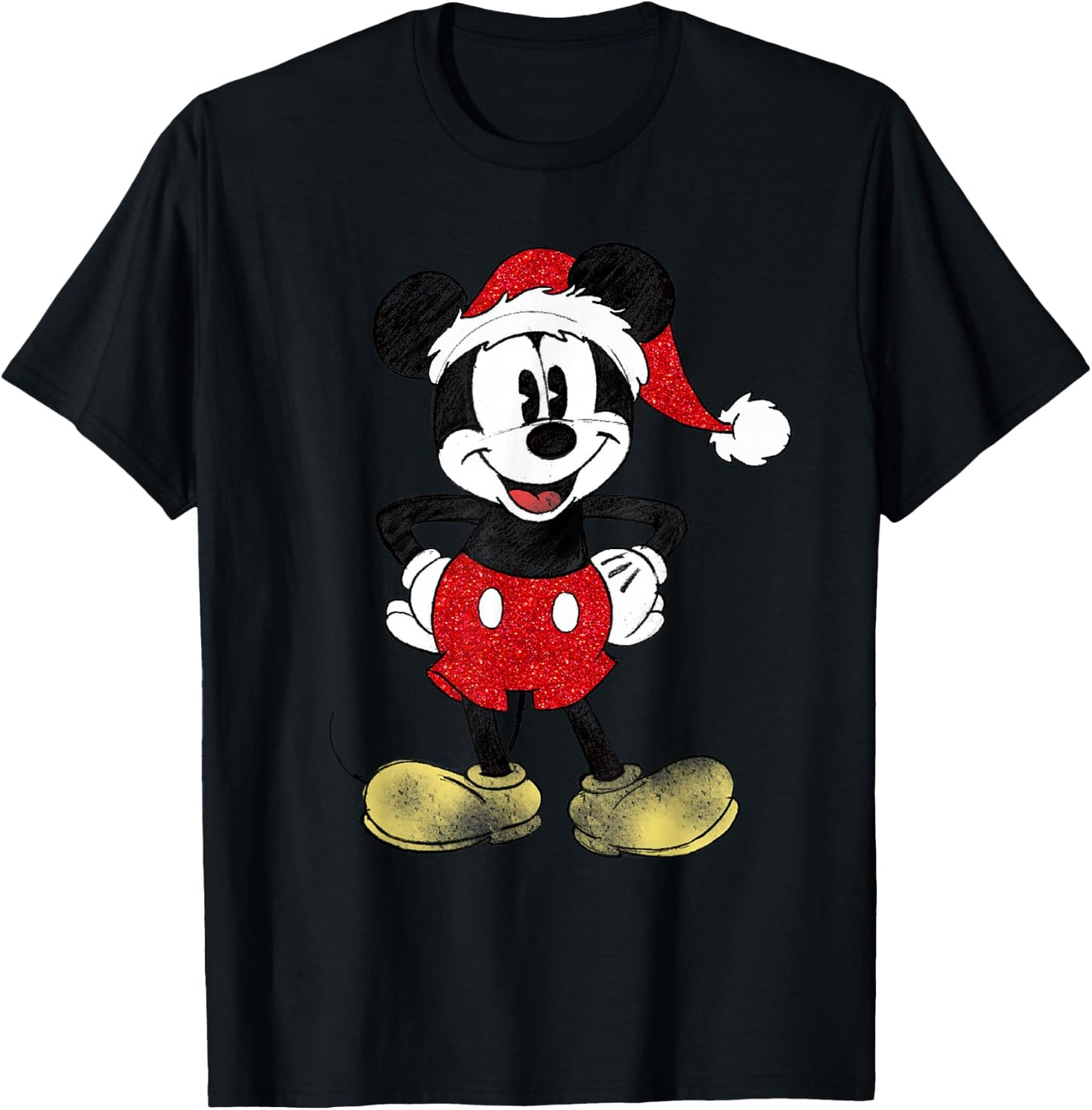 Disney - Santa Mickey Mouse Christmas T-Shirt - T-Shirt | Black
