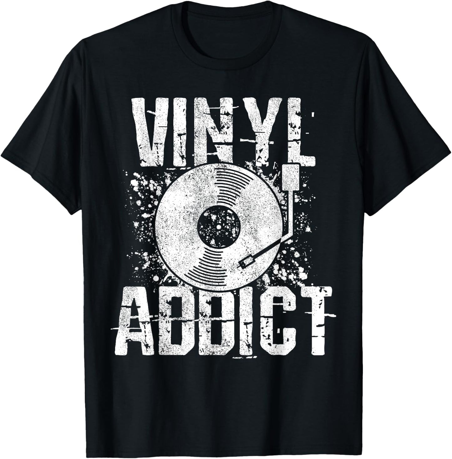 Vinyl Addict Retro Music DJ Old School T-Shirt - T-Shirt | Black