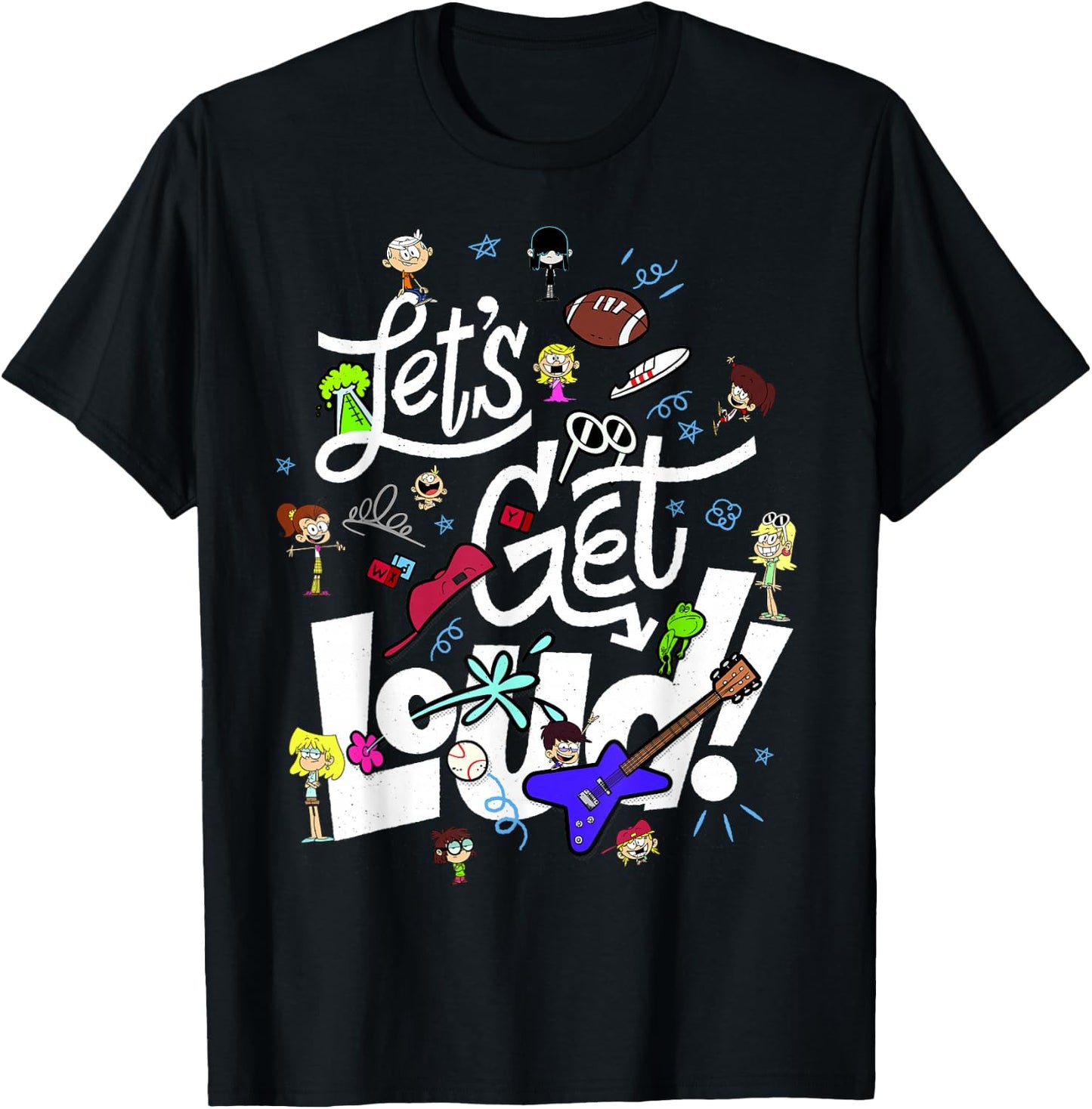 The Loud House Let's Get Loud Character Collage T-Shirt - T-Shirt | Black