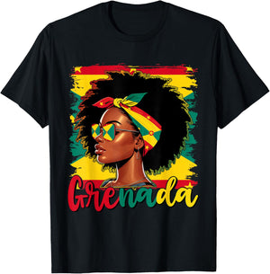 Grenadian Girl Grenada Flag Proud Grenadian Women T-Shirt - T-Shirt | Black